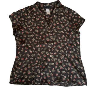 Womens Top Size 12 Vintage Sheer Silk Button Up